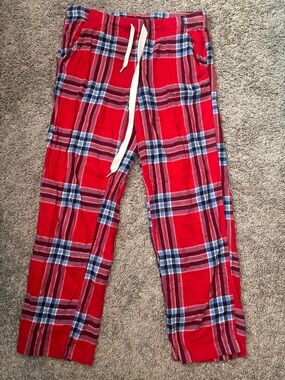 aerie Red Plaid Drawstring Pajama Pants